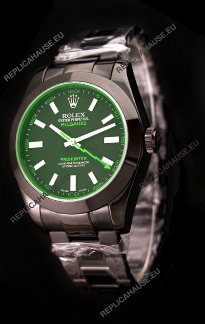 Rolex Milguass Prohunter Swiss PVD Watch in Green Dial