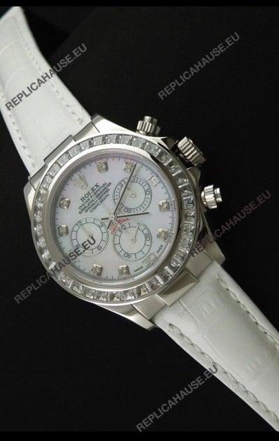 Rolex Oyster Perpetual Cosmograph Daytona Swiss Replica Watch in White Strap