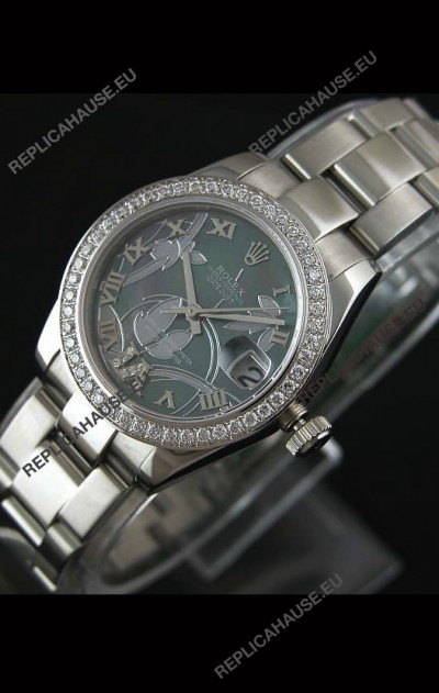 Rolex Oyster Perpetual Date Just Lady Swiss Diamond Watch