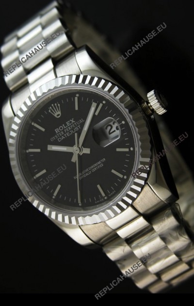 Rolex Replica Datejust Mens Japanese Watch in Black Dial - 41MM