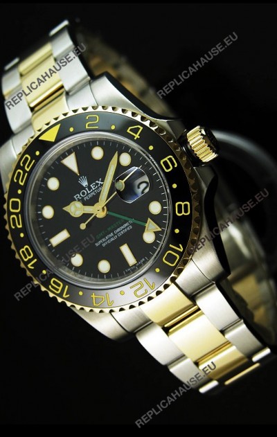 Rolex GMT Masters II Two Tone Swiss Replica Watch - SuperLuminous Hour Markers