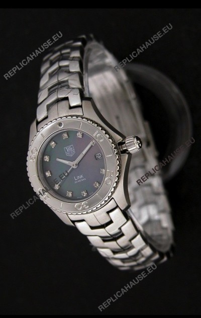 Tag Heuer Link Swiss Ladies Watch in Mother of Pearl Dark Green Dial