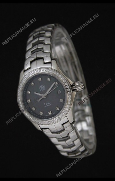 Tag Heuer Link Swiss Ladies Watch in Mother of Pearl Grey Dial