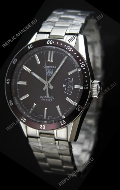 Tag Heuer Carrera Calibre 5 Swiss Replica Watch in Brown Dial