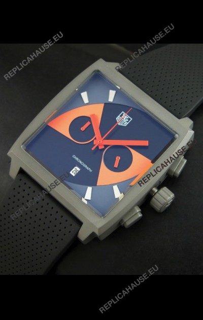 Tag Heuer Monaco Limited Edition Japanese Replica Titanium Watch in Orange Markers