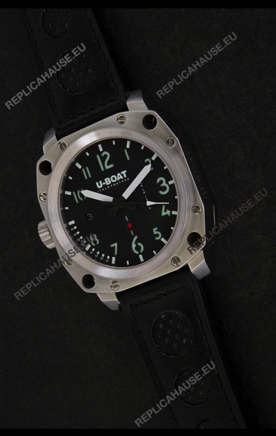 U-Boat Thousands of Feet Steel Watch in Black Dial