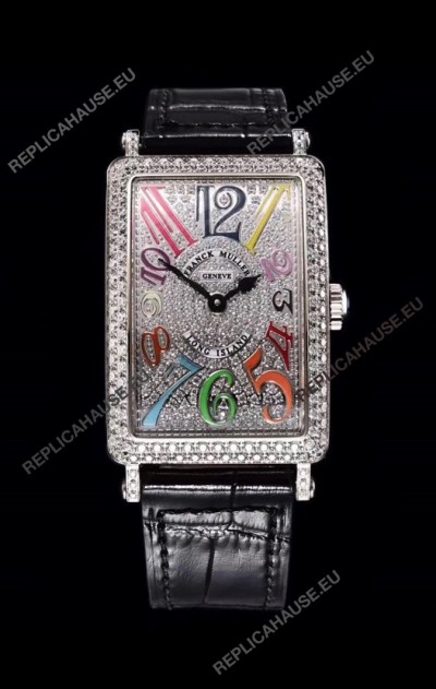 Franck Muller Long Island Color Dreams Ladies Swiss Watch in Black Strap