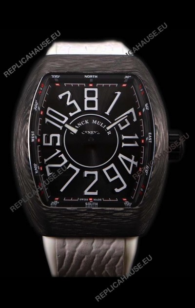 Franck Muller Vanguard Carbon Casing Black Indexes Swiss Watch
