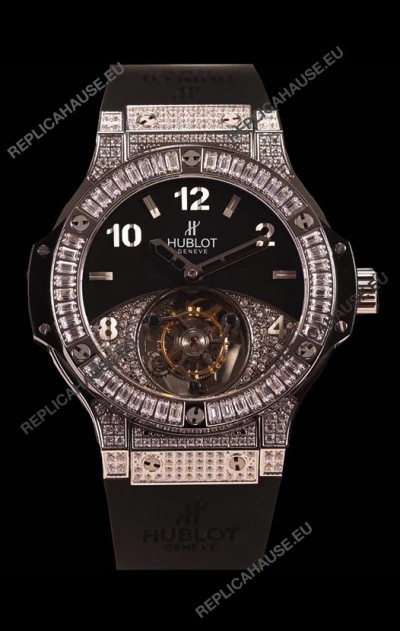 Hublot Tourbillon Solo Bang Sapphires Stainless Steel Swiss Watch