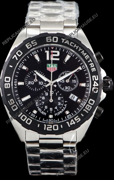 Tag Heuer Formula 1 Chronograph Swiss Quartz Replica Watch Black Dial 