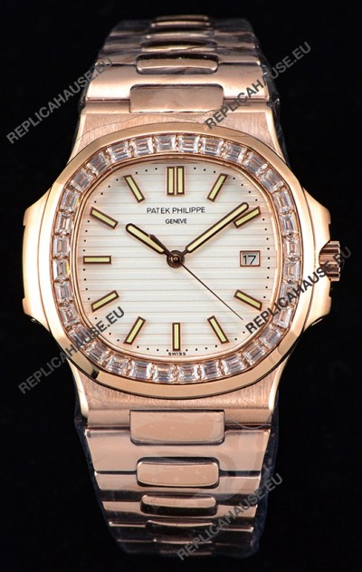 Patek Philippe Nautilus 5711/1R 1:1 Mirror Watch - Baguette Diamonds Bezel