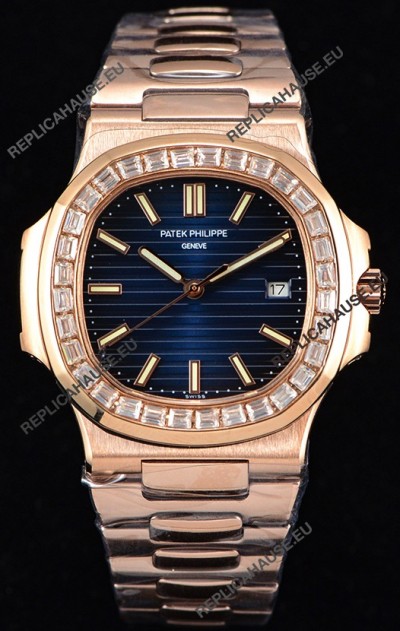 Patek Philippe Nautilus 5711/1R 1:1 Mirror Watch - Baguette Diamonds Bezel