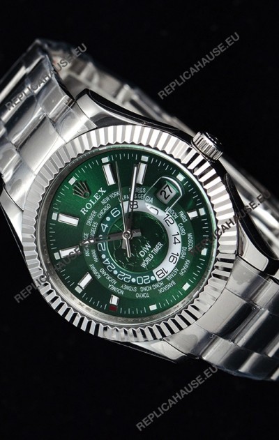 Rolex SkyDweller Swiss Watch in Steel Case - DIW Edition Green Dial 