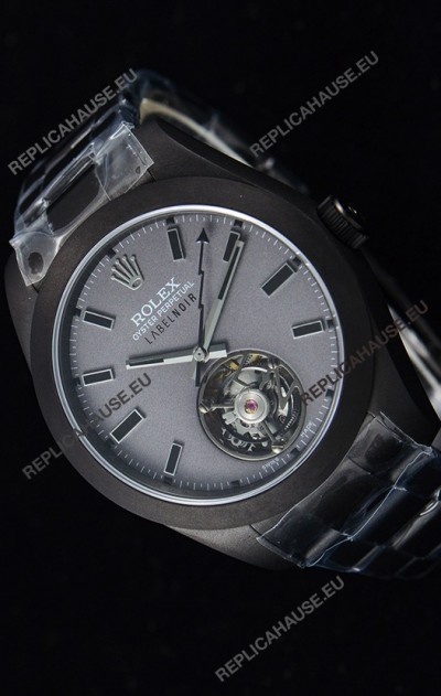 Rolex Milgauss LABELNOIR Tourbillon Swiss Replica Watch PVD Coated Case