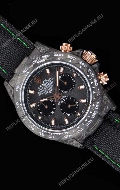 Rolex Daytona DiW Forged Cabon Casing 1:1 Mirror Replica with Nylon Strap 