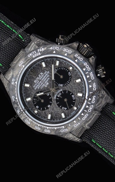 Rolex Daytona DiW Forged Cabon Casing 1:1 Mirror Replica with Nylon Strap 