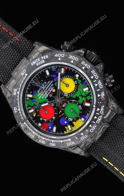 Rolex Daytona DiW Forged Cabon Casing 1:1 Mirror Replica Multicolored Dial