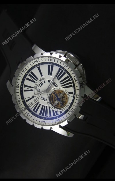 Roger Dubuis Excalibur Tourbillon Watch Japanese Movement - White Dial