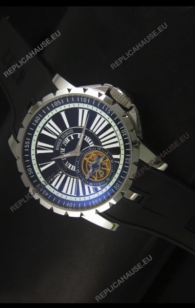 Roger Dubuis Excalibur Tourbillon Watch Japanese Movement - Black Dial