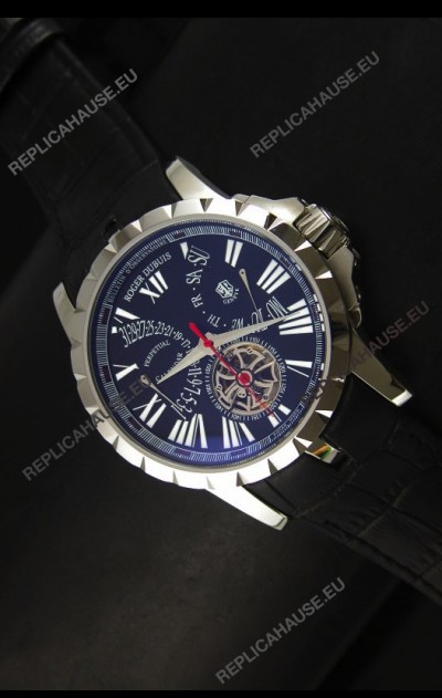 Roger Dubuis Excalibur Calendar Watch in Black Dial 