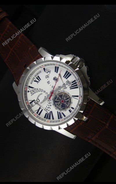 Roger Dubuis Excalibur Calendar Watch in White Dial 