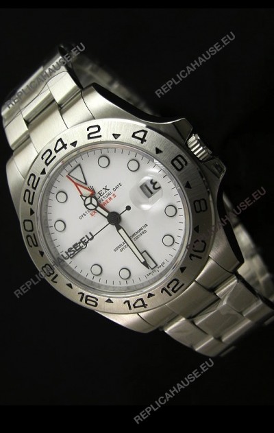RolexÂ Explorer II Japanese Replica Automatic Black Steel Watch 43MM