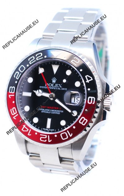 Rolex GMT Masters II 2011 Edition Replica Watch in Black and Red Bezel