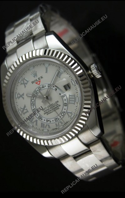 Rolex Sky-Dweller Stainless Steel Watch in White Dial