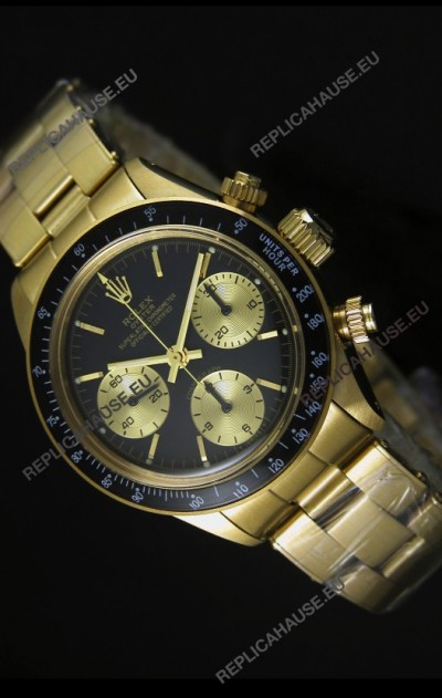 Rolex Daytona 6265 Cosmograph Black Dial in Gold Case