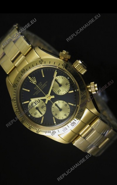 Rolex Daytona 6265 Cosmograph Black Dial in Gold Case