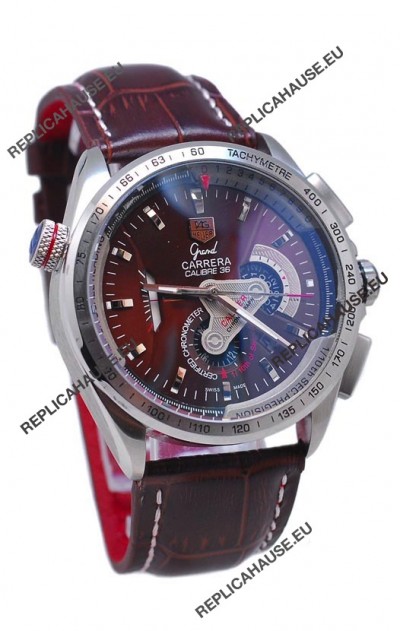 Tag Heuer Grand Carrera Calibre 36 Japanese Automatic Watch in Brown Face