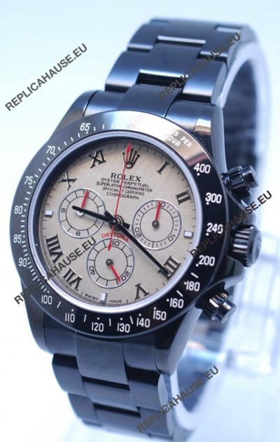 Rolex Daytona Cosmograph Project X Design Black Out Edition Series II Swiss Watch in Pink Pearl Dial 