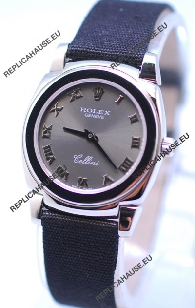 Rolex Cellini Cestello Ladies Swiss Watch in Grey Silver Face