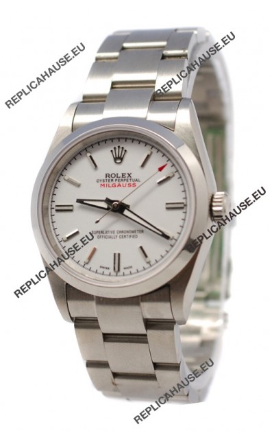 Rolex Milgauss Swiss Replica Watch - 40MM Off White Dial