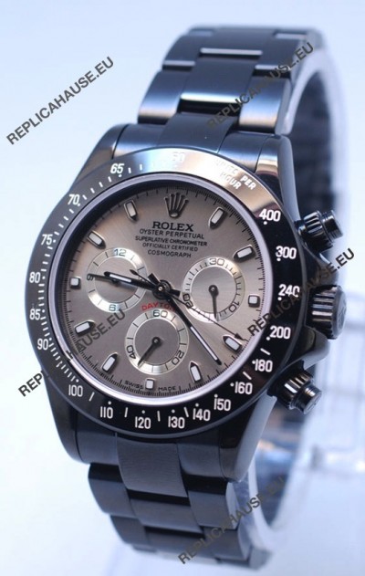 Rolex Daytona Cosmograph Project X Design Black Out Edition Series II Swiss Watch in Grey Opaline Dial 