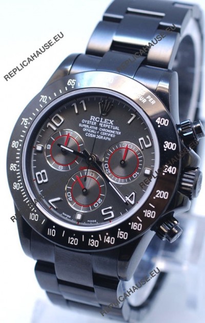 Rolex Cosmograph Project X Editions Black Out Daytona Swiss Replica Watch in Grey Dial