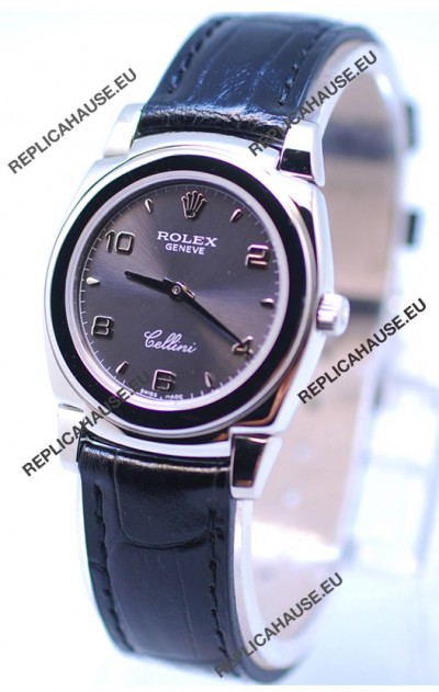 Rolex Cellini Cestello Ladies Swiss Replica Watch in Grey Silver Dial