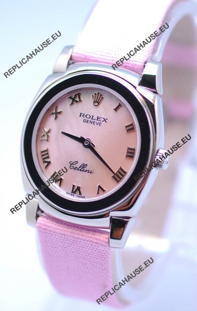 Rolex Cellini Cestello Ladies Swiss Pink Watch in Roman Markers