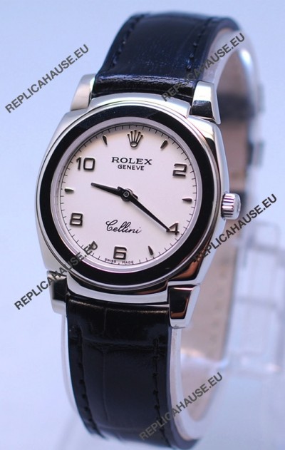 Rolex Cellini Cestello Ladies Swiss Watch in White Dial